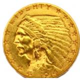 1914 Indian head $2.5 gold coin