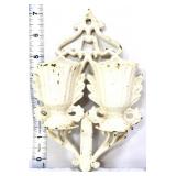 Vntg white cast iron match safe