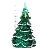 Fenton 6in emerald green flocked Christmas tree