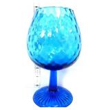 Vintage blue quilted optic brandy snifter