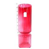 Vntg 10in cranberry fluted cylinder vase