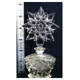Vintage clear glass perfume bottle w/ stopper
