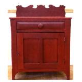Vintage painted 1 door 1 drawer wash stand