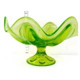 Viking lime green 6 petal compote, glows