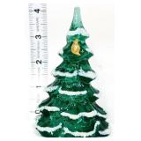 Fenton 4in emerald green flocked Christmas tree