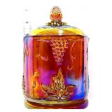 Vntg marigold carnival tobacco jar see photos