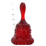 Fenton ruby red daisy & button bell