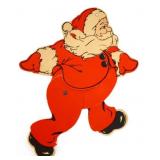Vintage cardstock die cut mechanical Santa