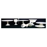 Mixed estate lot, inc milk glass cake stands