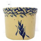 Vintage stone cobalt decorated crock