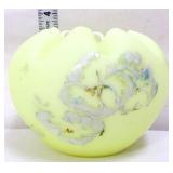 Fenton custard rose bowl with white flowers