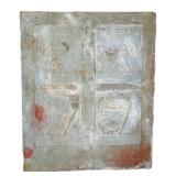 Vntg metal 10x12 sign with drawings