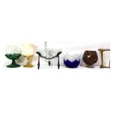 6 piece estate lot, inc candle bowls