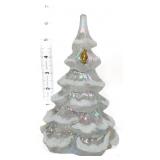Fenton 6in clear iridescent flocked Christmas tree