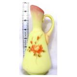 Fenton burmese 6in ewer with roses