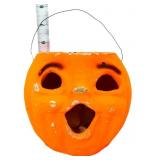 Vntg paper mache jack o lantern lamp
