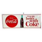 Vntg metal 32x12 Better With Coke sign