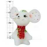Fenton white satin mouse with scarf