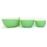 Trio jadeite mixing bowls