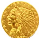 1927 Indian head $2.5 gold coin