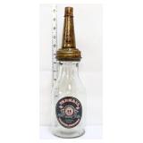Glass Farmall oil bottle w/ lid