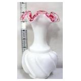 Fenton 6in peachcrest vase