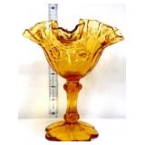 Fenton 7in amber compote