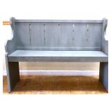 Painted grey farmhouse bench