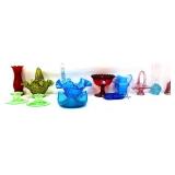 Vintage lot of 12pcs of colorful glass