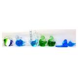 Vintage lot of 7pcs of colorful glass animals
