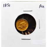 1851 $1 gold coin