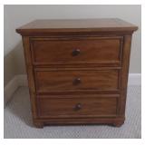 Three Drawer Wood End Table