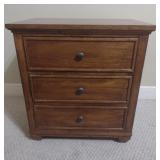 Three Drawer Wood End Table