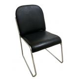 Faux Leather and Chrome Chair
