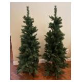 Two Artificial Christmas Trees