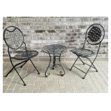 Black Wrought Iron Bistro Set