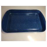 Blue Specked Enamel Baking Pan