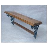 Wood Wall Shelf with Wrought Iron Accents