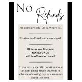 NO REFUNDS