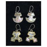 Mexican Stone Inlay Pendant Earrings Mexican Stone Inlay Pendant Earrings
