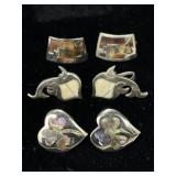 Mexican Stone Inlay Clip-On Earrings Mexican Stone Inlay Clip-On Earrings