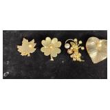 Gold Tone Floral Brooches Gold Tone Floral Brooches