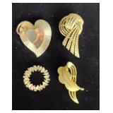 Vintage Gold Tone Brooches Vintage Gold Tone Brooches