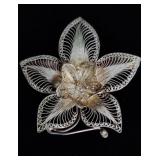 Sterling Silver Filigree Flower Brooch Sterling Silver Filigree Flower Brooch