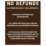 NO REFUNDS