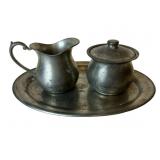 Pewter WEB Sugar & Creamer Set
