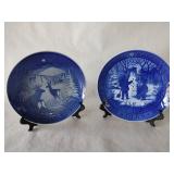 2 Piece Collector's Porcelain Christmas Plates