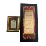 2 Piece Framed Inspirational Words Lot