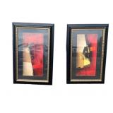 Red and Black Abstract Wall Hangings