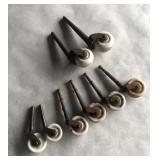 8 Vintage Caster Rollers